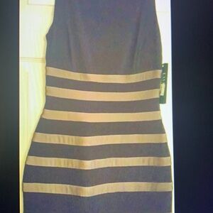 Lauren Ralph Lauren Black and Gold Mini Dress